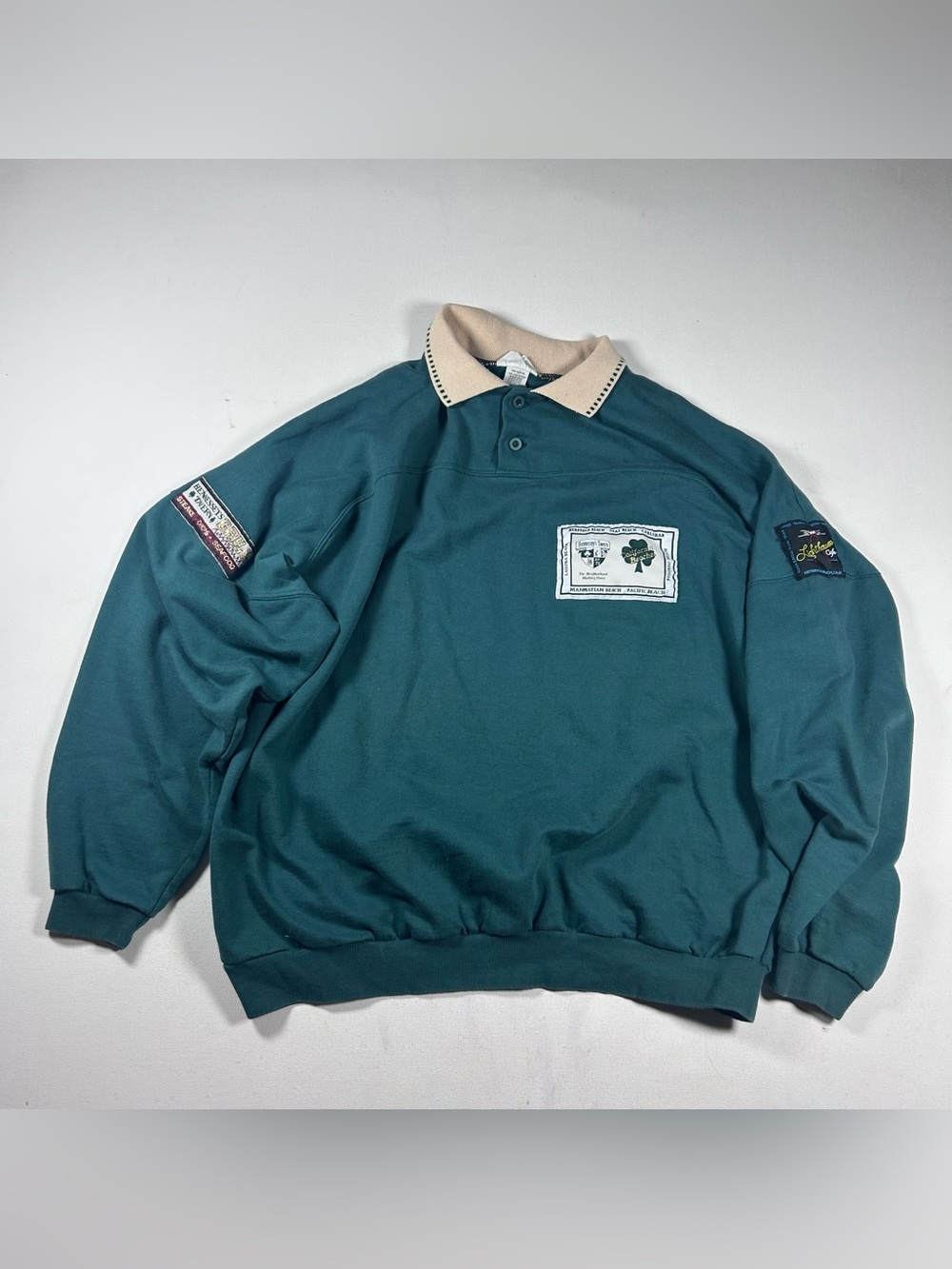 Vintage California Bar Sweatshirt Polo Mens XL Hennessy’s Taverns Embroidery